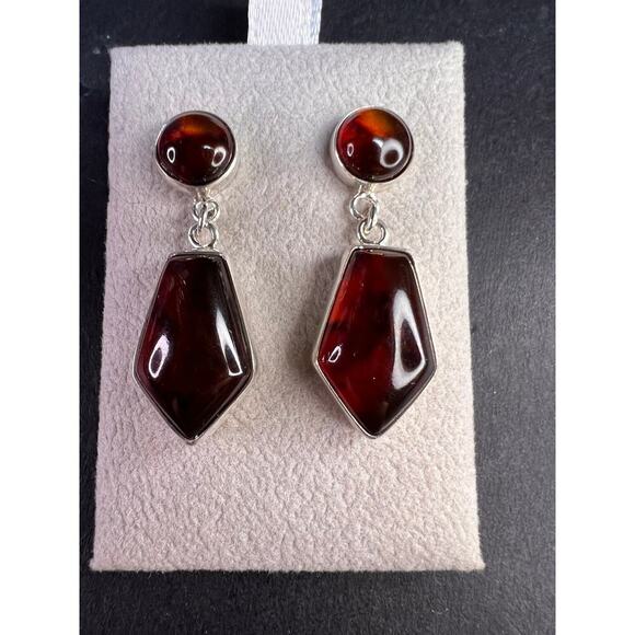 NEW Jay King Cognac Amber Sterling silver earrings - Picture 1 of 15
